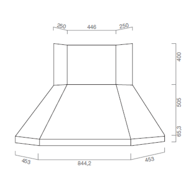 URBAN CORNER extractor hood in burnished stainless steel 105x105 cm