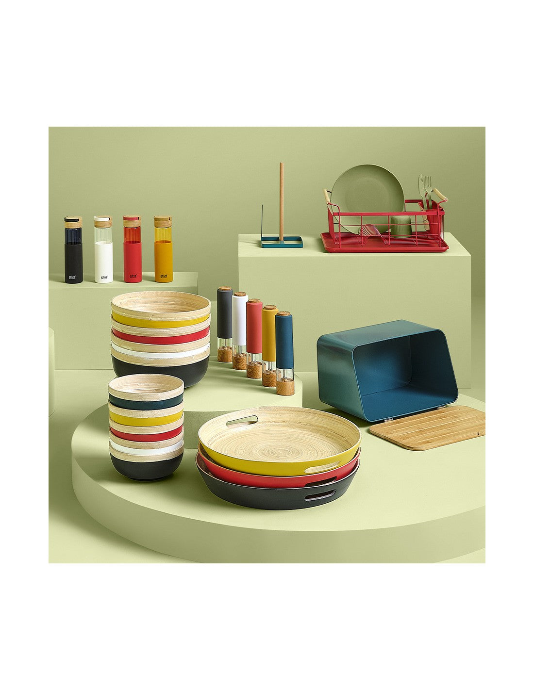 Bambus-Salatschüssel, 20 cm, Schwarz