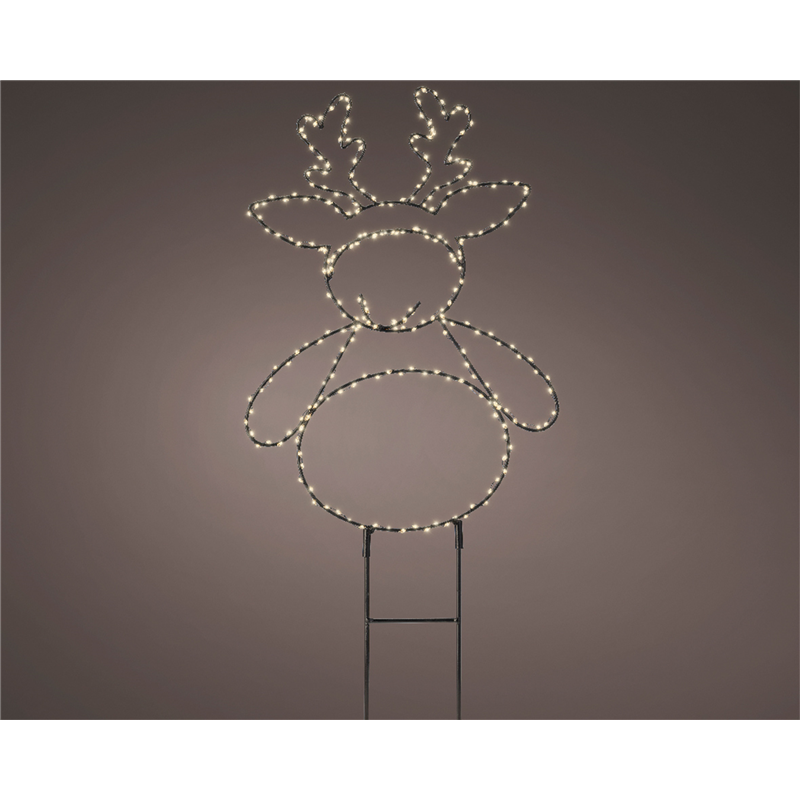 Rentier aus Metall mit 280 externen LEDs, H47 cm, schwarze Farbe ...