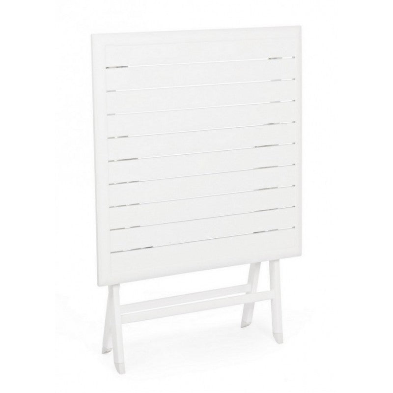 Mesa de exterior plegable en aluminio ELIN Blanco 70x70x h71 cm