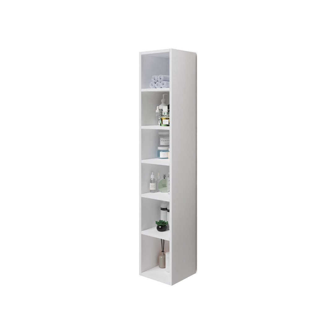 Multi-purpose Open Wall Cabinet, White color, H180x30x30cm