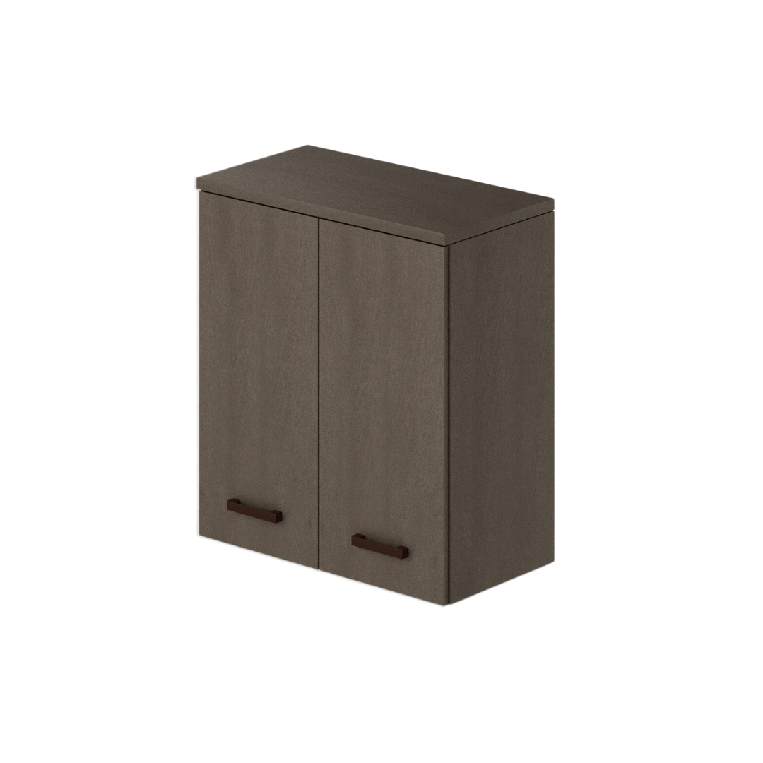 2-türiger Wäscheschrank mit schlammfarbenem Regal H77x71x38cm