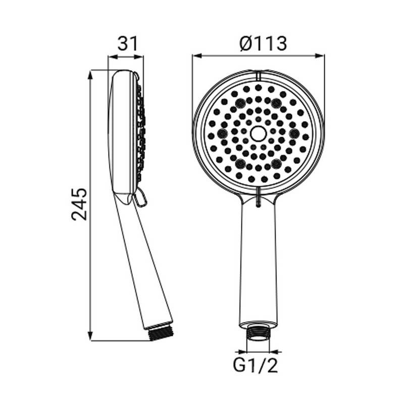 Teleducha Hydra con 5 chorros, cromo elegante para una experiencia de ducha premium
