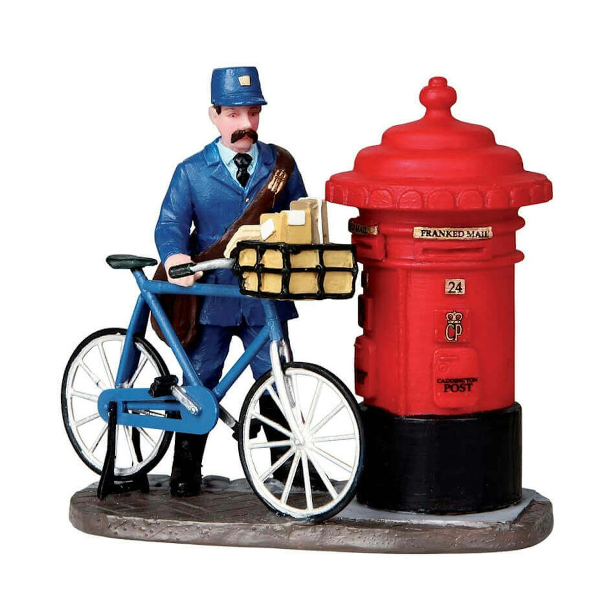Figurina postino con bici 7.4x8x4 cm