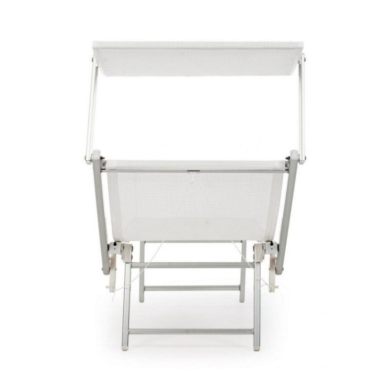 Outdoor White Sun Lounger Deck Chair