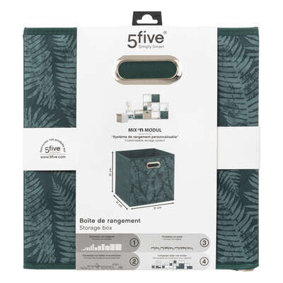 Praktischer Aufbewahrungsbehälter 31 x 31 cm aus dunkelgrünem Vliesstoff