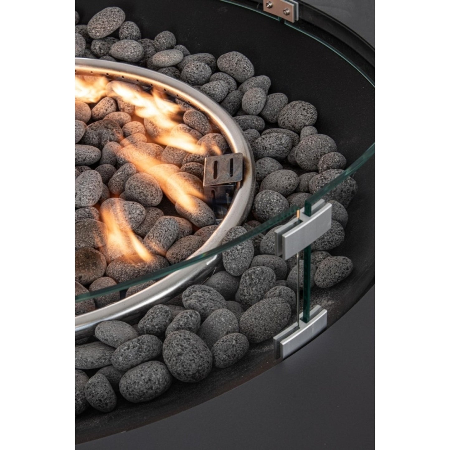 Camino a gas Ø104 x 30 cm grigio scuro