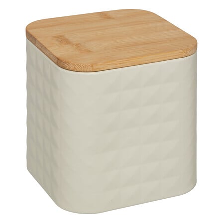 Scatola quadrata metallo e bambù 11,4x11,4x12,6 cm