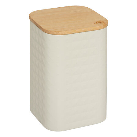 Scatola quadrata L 11,5 x 11,5 x 19 cm in metallo e bambù