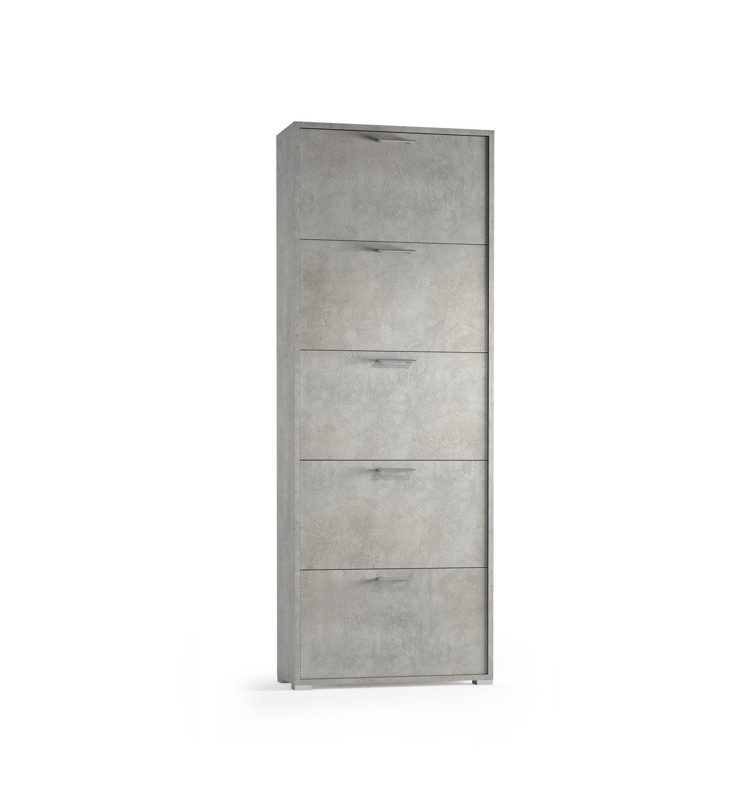 Double depth shoe cabinet 5 doors, up to 18 pairs of shoes, Cement