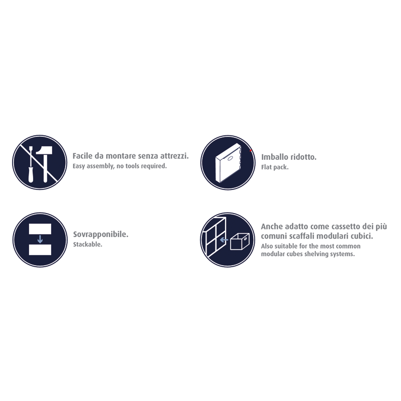 Transparent/grey crystal box H 30x31x31cm