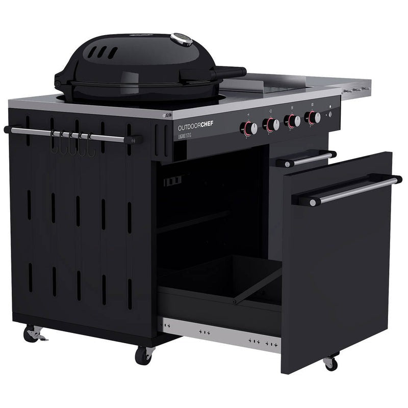Gas barbecue Outdoorchef Lugano 570 g - spherical grill with Steakhouse Burner and lateral hob