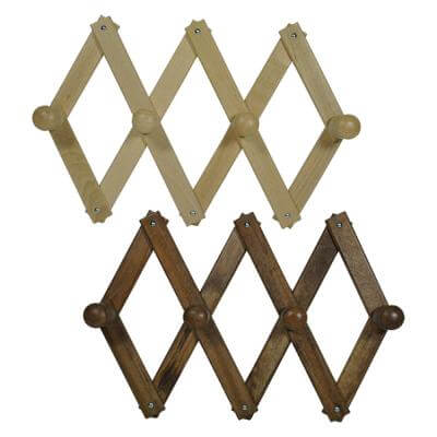 Extendable 4-Place Coat Rack - Light Wood - 1 Piece