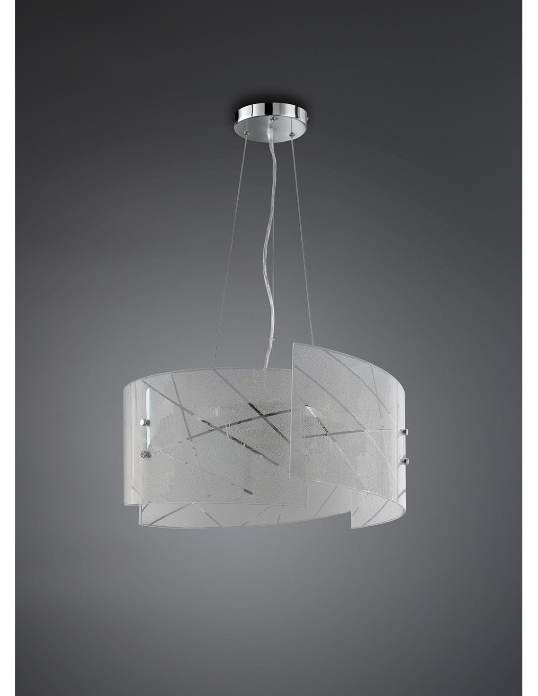 Sandrina Suspensión Cristal Grano Blanco 3xE27 Ø50 cm Trio Iluminación
