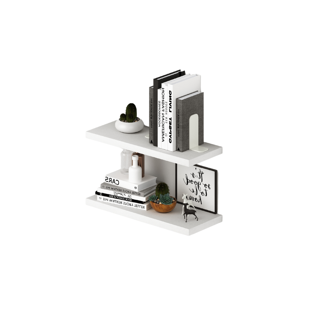 White Wall Shelves Set H2.2x90x23cm