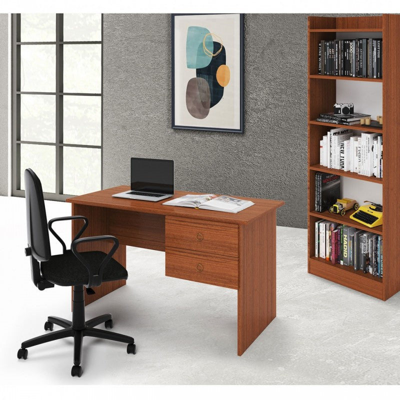 Escritorio Tiffany antiguo de nogal con dos cajones h.76x119x64