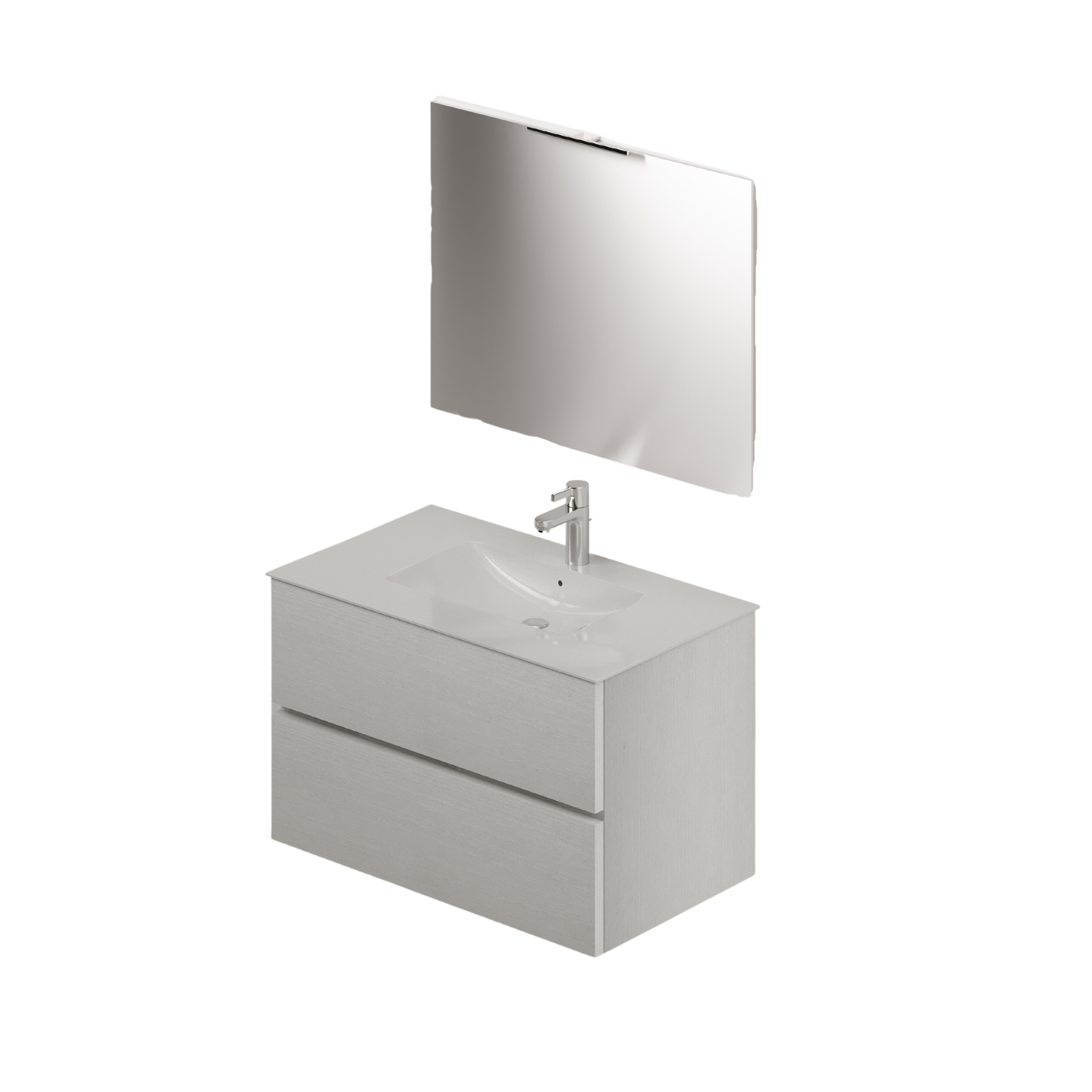 Bathroom composition of 80 in White color H54x81x46cm