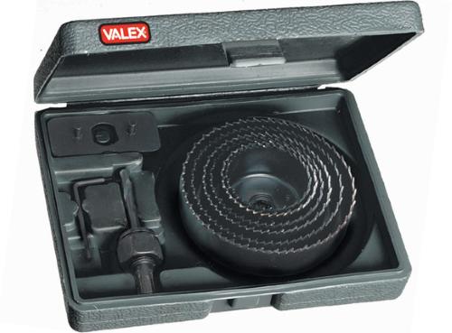 Valex Set 9 Fräser und Lochsägen Ø51–102 mm für Holz, Kunststoff und Gipskarton – 1980434