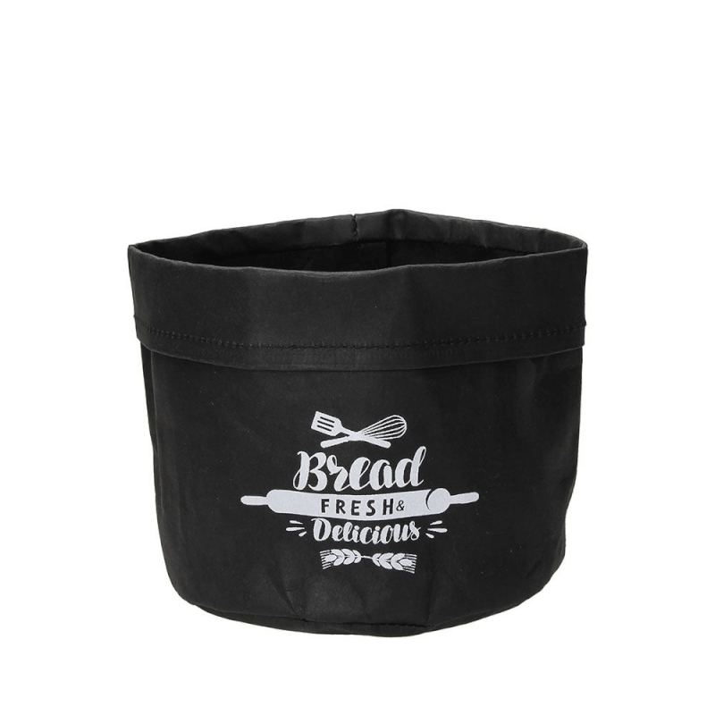 Brotkorb 16 cm x H 13 cm Papier Papier/schwarzer Karton