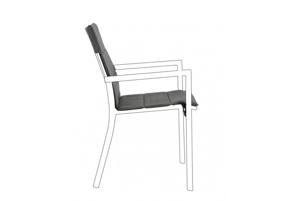 Dunkelgrau Konnor -Stuhlkissen - 91x41x1 cm