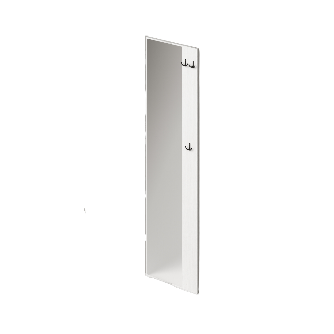 Perchero de pared con espejo Blanco H182x50x4cm