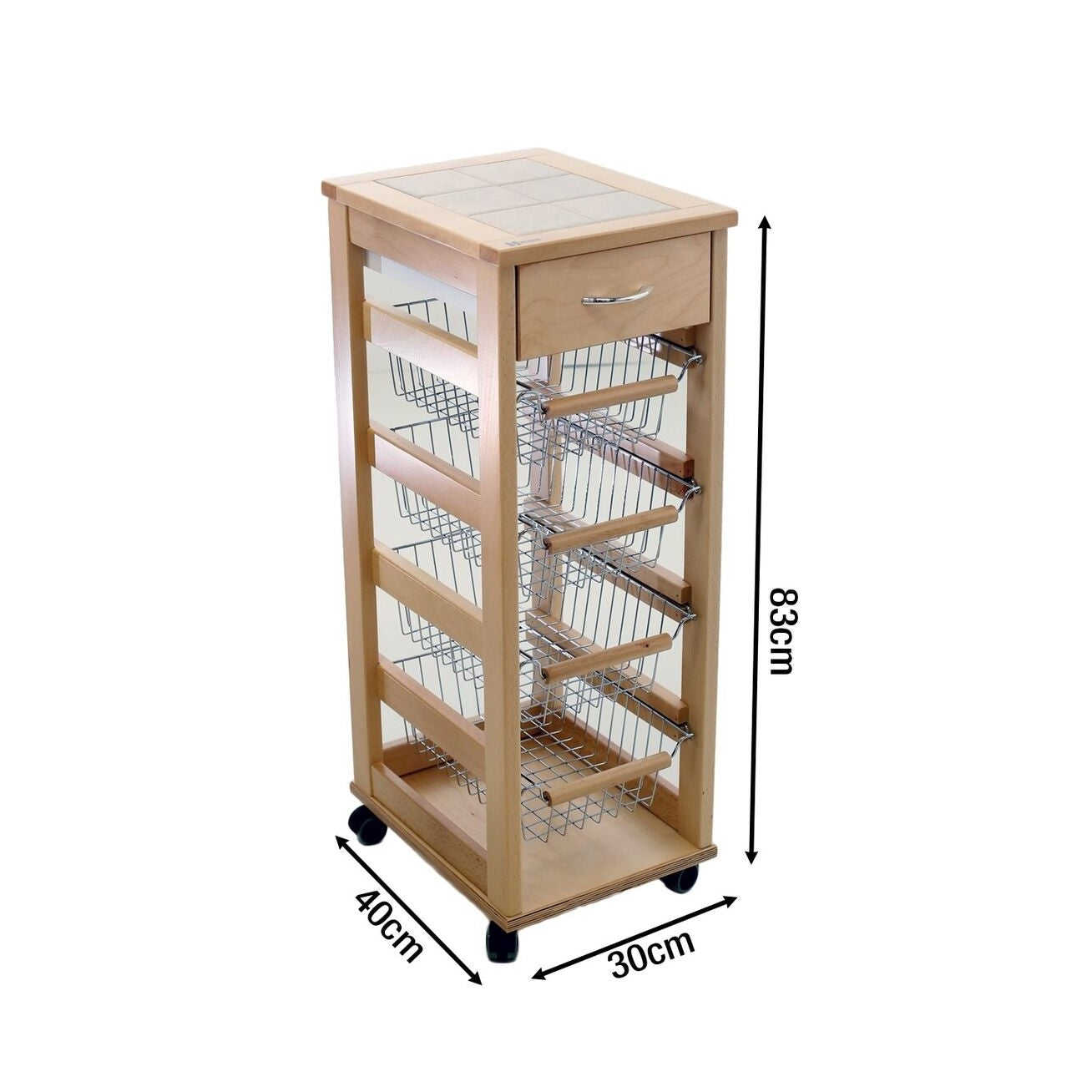 Vesuvio platzsparender Trolley Natur