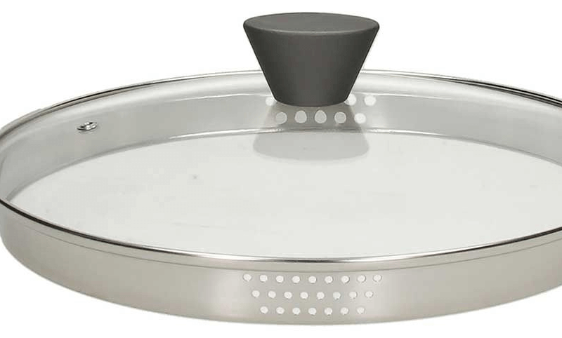 Tapa Colador Borde Acero 16 Cm Cristal Transparente