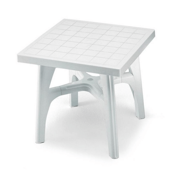 QuadroMax Gartentisch 80x80xH.73 cm Weiß