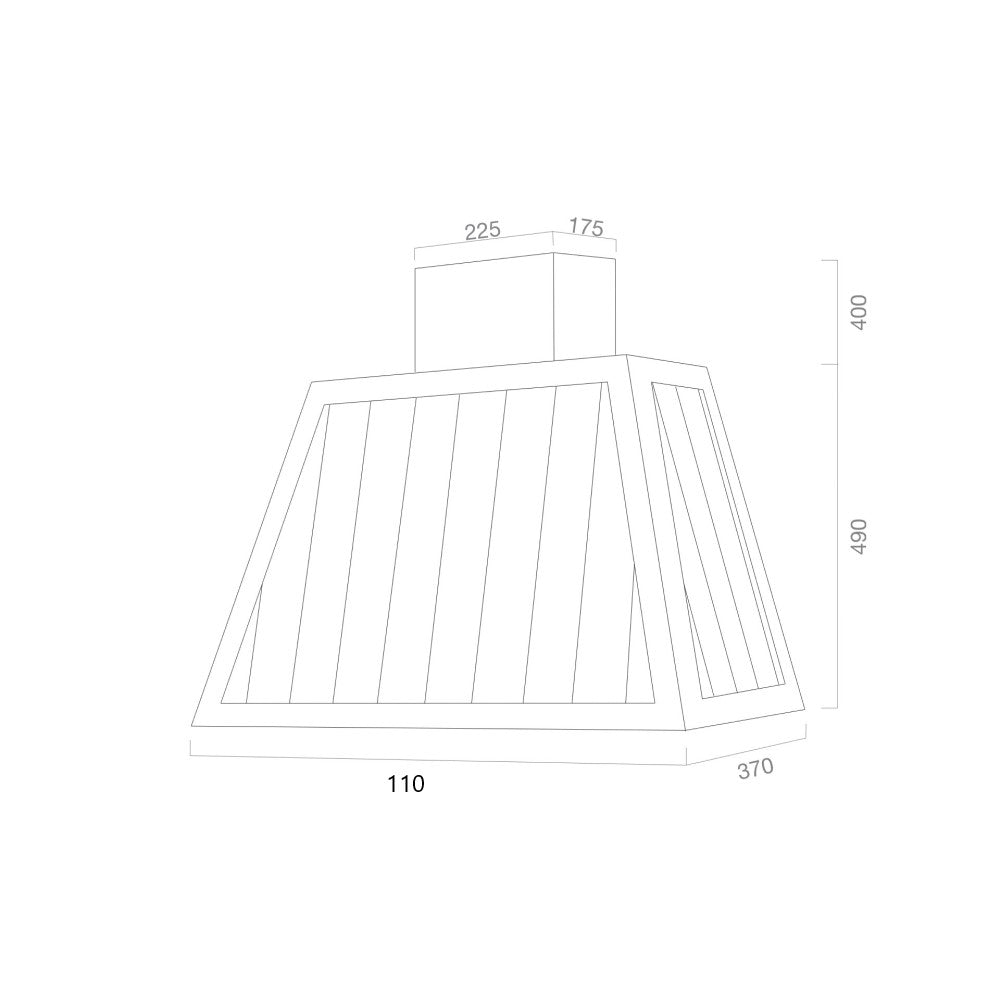 Campana extractora GARAGE METAL de acero inoxidable bruñido 110 cm