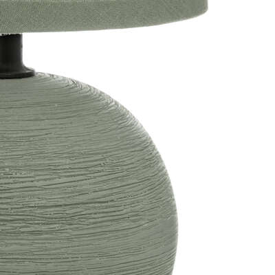 Streifenförmige kugelförmige Lampe Timeo, Höhe 25 cm, Keramik khaki