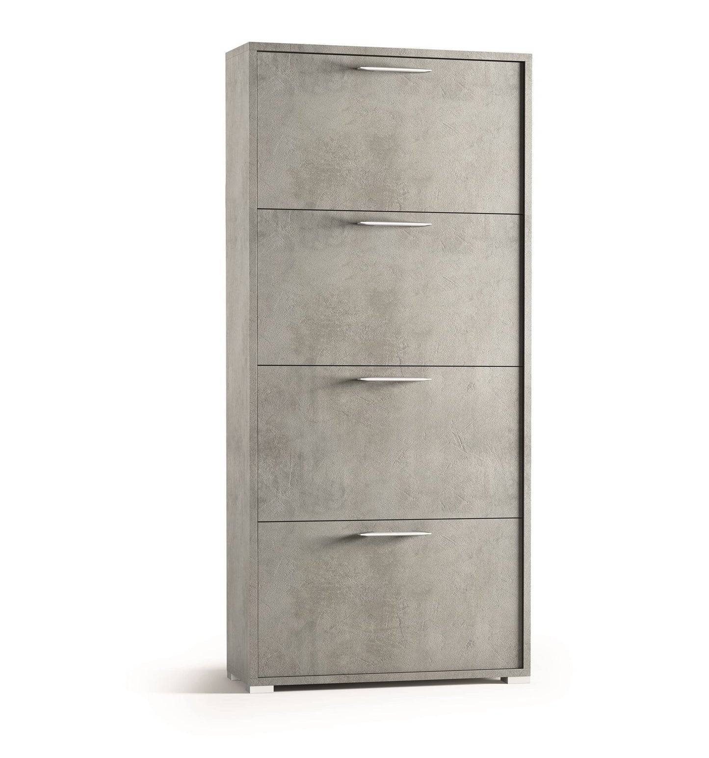 Double depth shoe rack with 4 doors for up to 18 pairs of concrete shoes