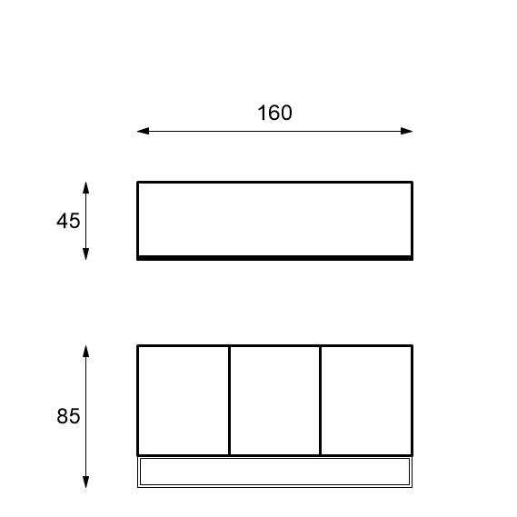Ethnic Mango Wood Sideboard in Brown and Grey - 160 x 45 x 85 cm