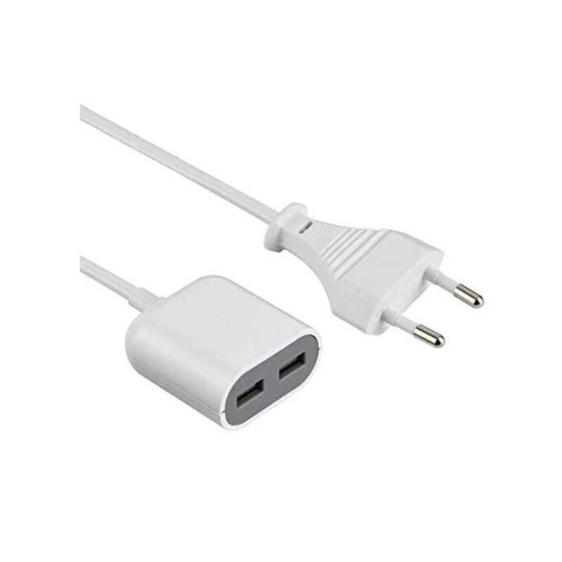 Cable de extensión Electraline con cargador de 2 puertos USB