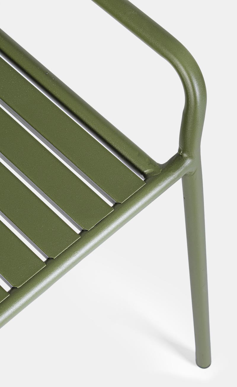 Dalya Forest Gartenbank - Stahl für den Außenbereich - Mattes Finish - Stapelbar - 88l x 49b x 51h