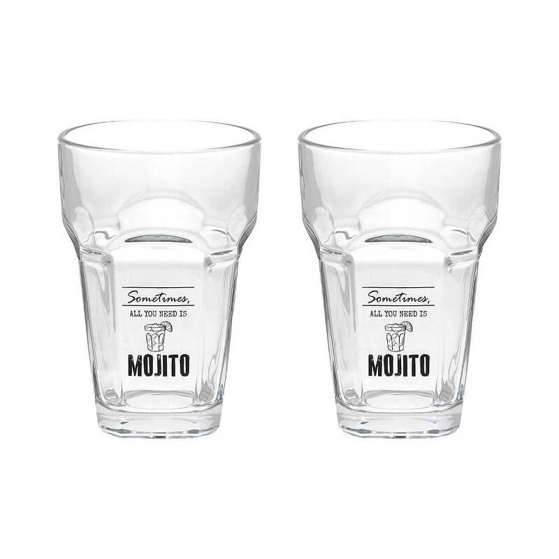 Set 2 Mojito-Becher aus transparentem Glas Cc400 Let'S Party Line