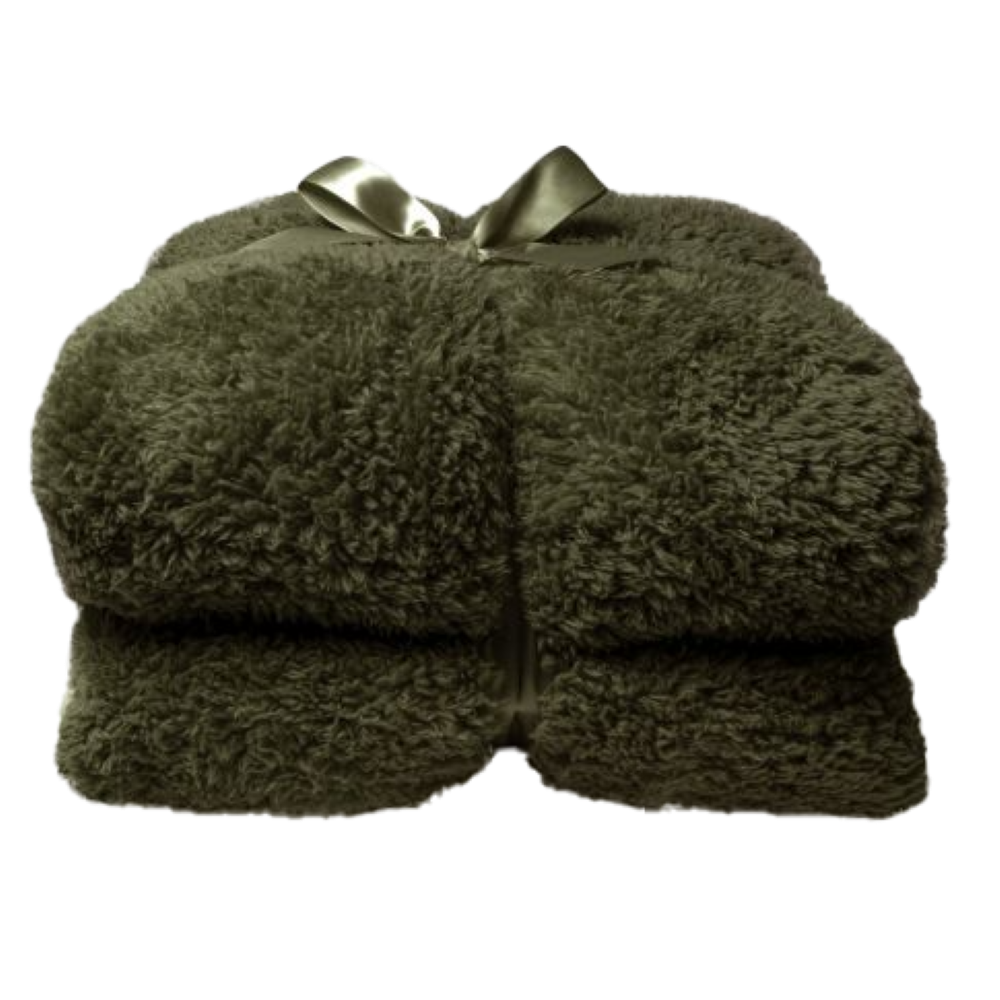 Manta Teddy Invierno Verde 150x200 cm