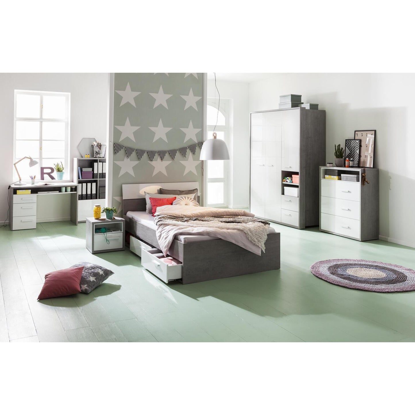 Mi Like Schreibtisch 3 Schubladen und 1 Fach