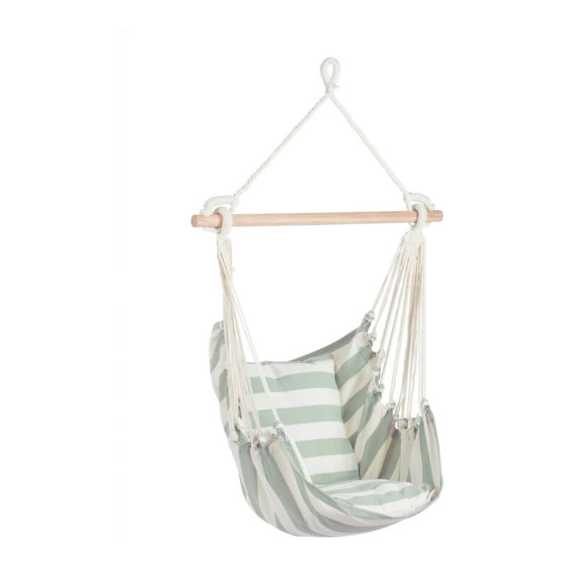 Hamaca colgante con cojines Blanco y Salvia