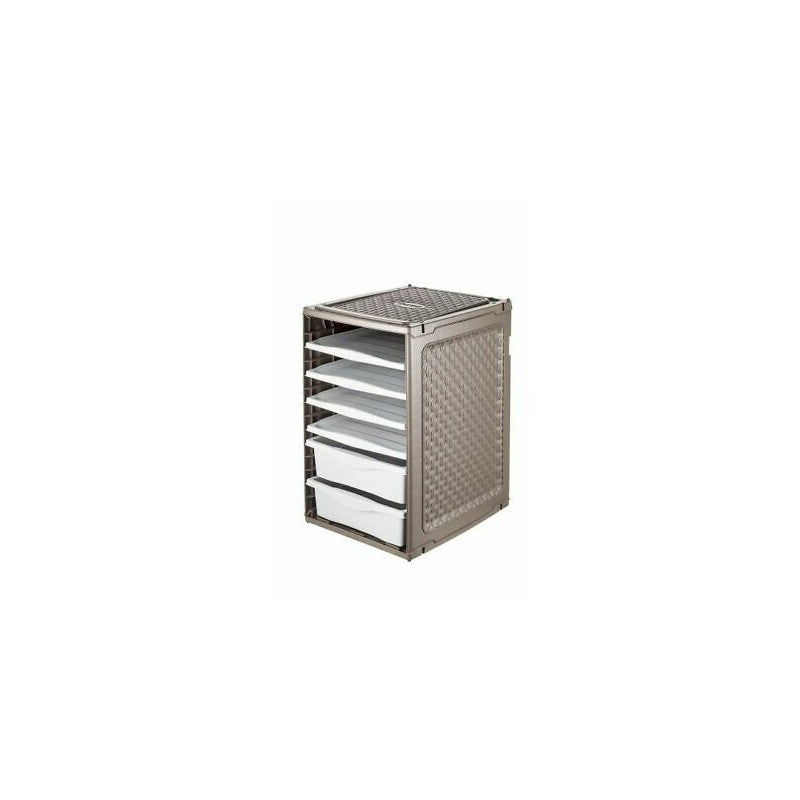 Internal drawer unit for wardrobes in plastic, dove gray colour