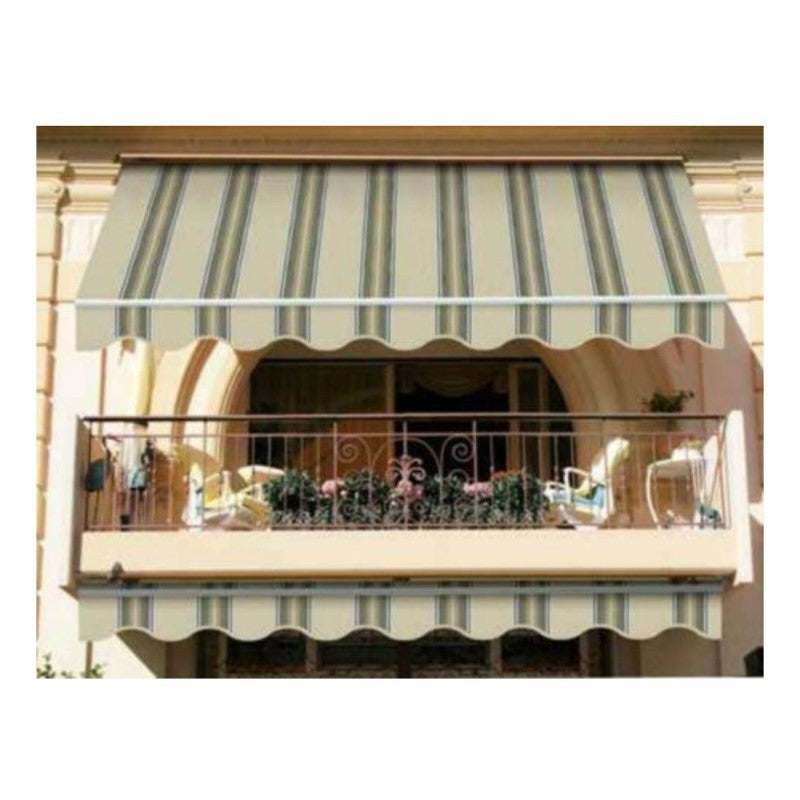 Toldo de inclinación fija Beige y Verde ITACA 250x300 cm