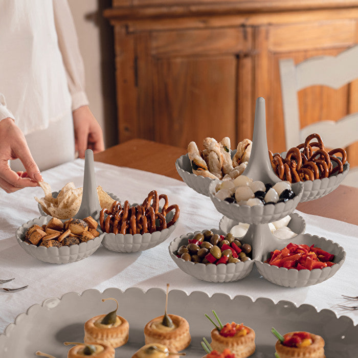 Plato para entremeses Tiffany gris tórtola