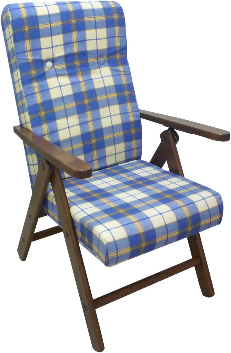 Scottish blue Molisana reclining armchair in beech wood