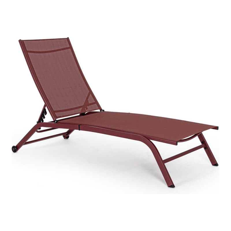Sun Lounger with Wheels Raul Pepper in Metal