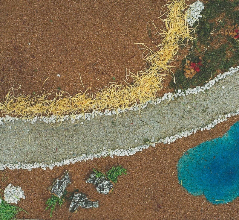 Landscape paper 50x70 cm with streets and pond decoration for the nativity scene