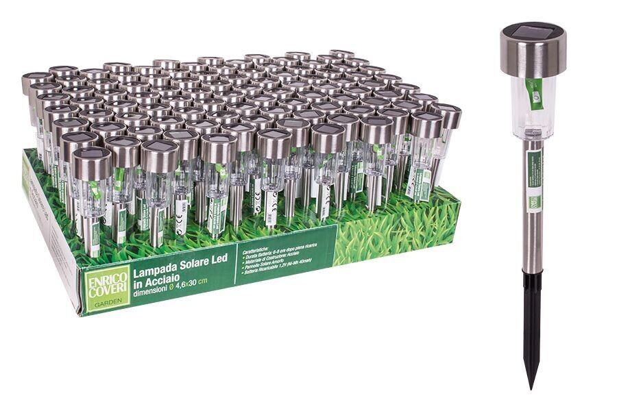 Solar lamp marked in steel