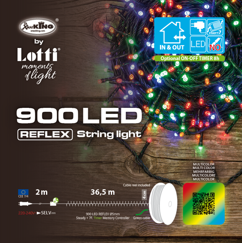 Catena lineare 900 LED RGB 36,5m in Farbe