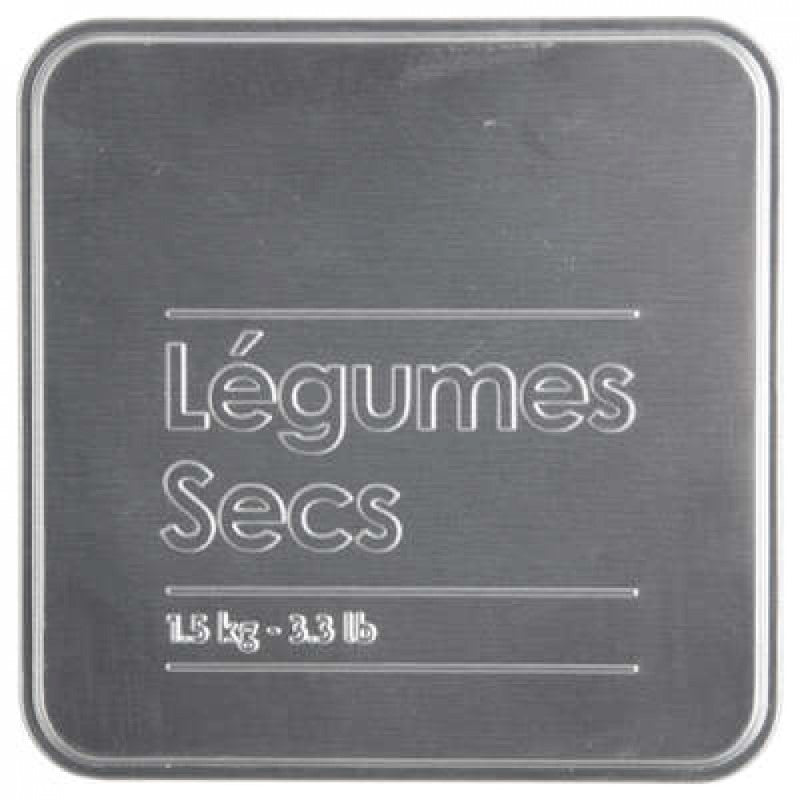 Black iron kitchen container for legumes 1,5kg 10,8x10,8x h18,4 cm