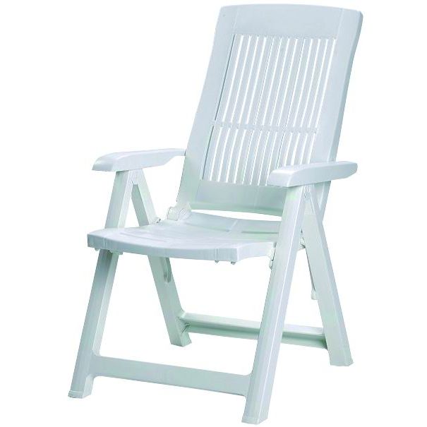 Silla Plegable de Polipropileno Blanco Tampa - Ideal para Interior y Exterior - 60P x 61L x 109H cm