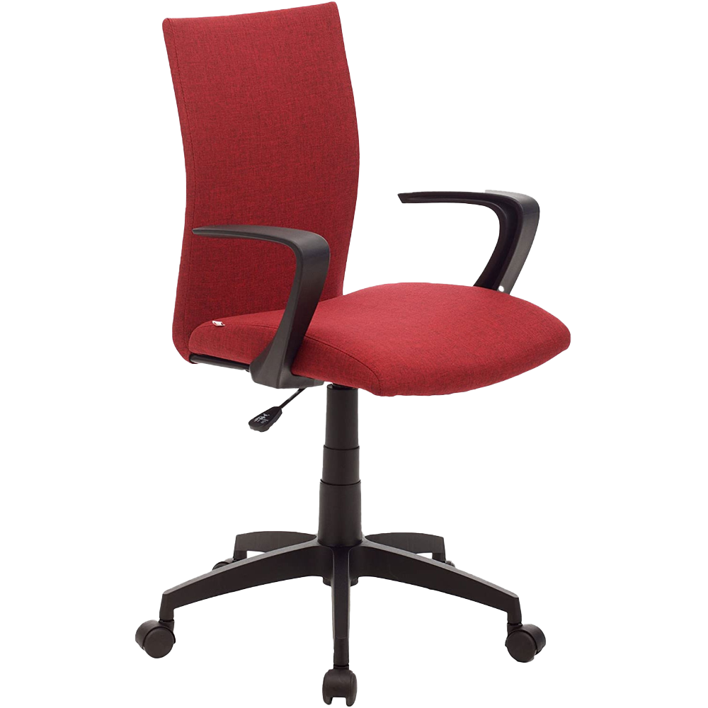 Red Milano Office Chair with Nylon Frame and Padded Seat
