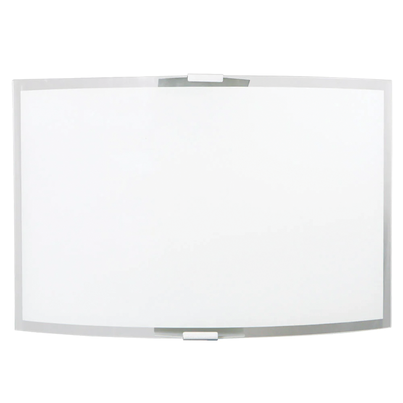 Wall Lamp 1xE27 Silver Frame Glass Plate White-Transparent E-Energy Elisa